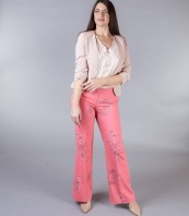 Розов широк панталон на цветя NUTRI