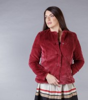 Пухено късо палто бордо FURRY 1