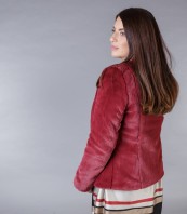 Пухено късо палто бордо FURRY 5