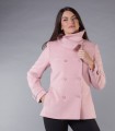 Късо розово двуредно палто DIANE
