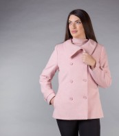 Късо розово двуредно палто DIANE 6