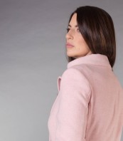 Късо розово двуредно палто DIANE 8