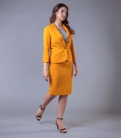 Дамско сако в жълт цвят със 7/8 ръкав