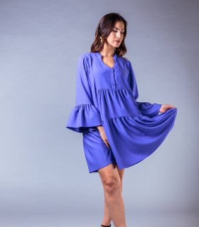 Ефирна рокля на воали в свободен силует