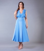 Елегантна синя рокля MAXI