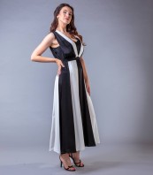 Дамска елегантна ефектна дълга рокля MAXI