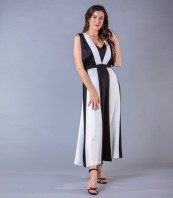 Дамска елегантна ефектна дълга рокля MAXI