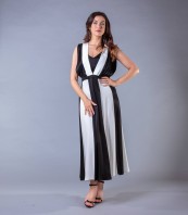 Дамска елегантна ефектна дълга рокля MAXI