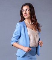 Светло синьо дамско елегантно сако