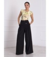 Черен вълнен панталон-пола Палацо