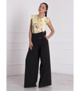 Черен елегантен панталон-пола Палацо