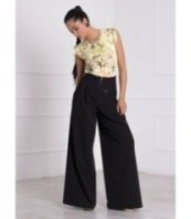 Черен елегантен панталон-пола Палацо