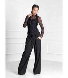 Дълги панталони с широки крачоли тип Палацо