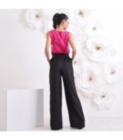 Елегантни ленени панталони Палацо с колан