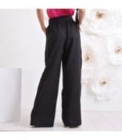 Елегантни ленени панталони Палацо с колан