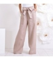 Елегантни ленени панталони Палацо с колан