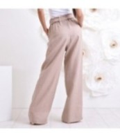 Елегантни ленени панталони Палацо с колан