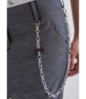 Сив панталон с ниско дъно и джобове Харем