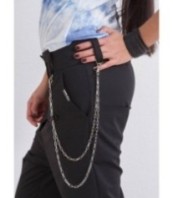 Черен панталон с ниско дъно и джобове Харем