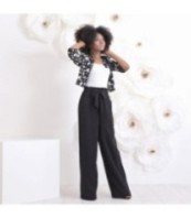 Дамски панталон с широки крачоли и висока талия Палацо