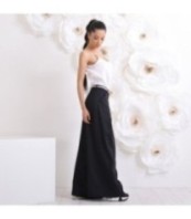 Черен ленен панталон Палацо