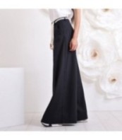 Черен ленен панталон Палацо