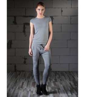 Сив спортен панталон със стеснени крачоли