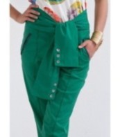 Ежедневни зелени панталони с висока талия