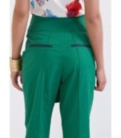 Ежедневни зелени панталони с висока талия