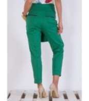 Ежедневни зелени панталони с висока талия