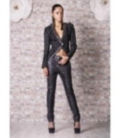 Черен Кожен Панталон от etere.bg