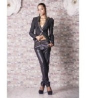 Черен Кожен Панталон - еко кожа от ETERE.BG