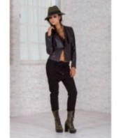 Дамски черни панталони с ниско дъно тип Харем