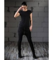 Черен топ с къси ръкави