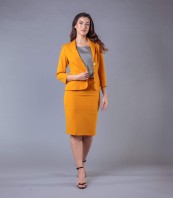 Дамско сако в жълт цвят със 7/8 ръкав