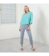 ежедневна ленена блуза с дълъг ръкав