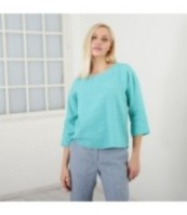 ежедневна ленена блуза с дълъг ръкав