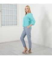 ежедневна ленена блуза с дълъг ръкав