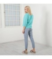 ежедневна ленена блуза с дълъг ръкав