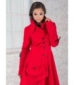 Червено асиметрично палто