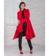 Червено асиметрично палто