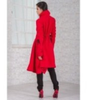 Червено асиметрично палто