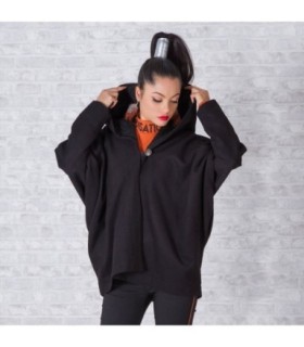 Черно палто с качулка