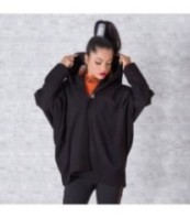 Черно палто с качулка