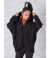 Черно палто с качулка