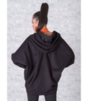 Черно палто с качулка