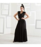 Черна официална рокля без ръкави