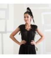 Черна официална рокля без ръкави