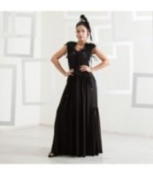 Черна официална рокля без ръкави