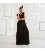 Черна официална рокля без ръкави